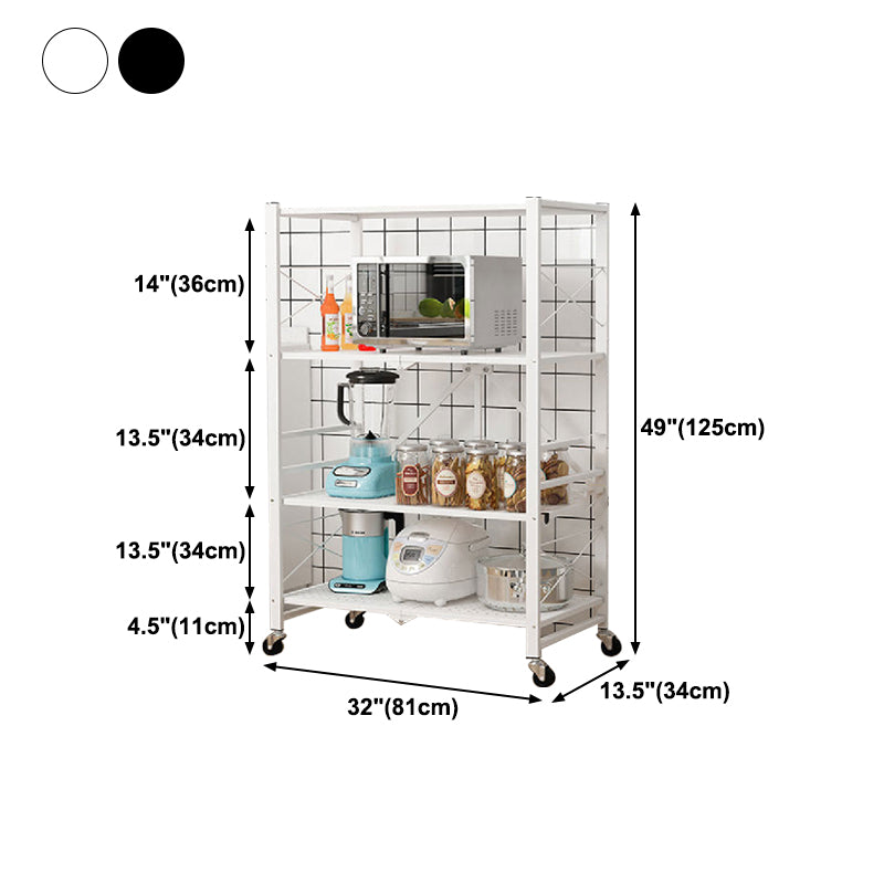 Industrial Folding Steel Etagere Bookshelf Open Bookshelf with Caster Wheels