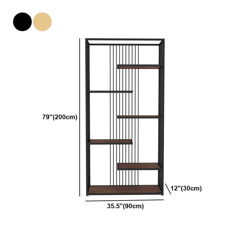 Industrial Style Bookcase Open Back Bookshelf for Home Office