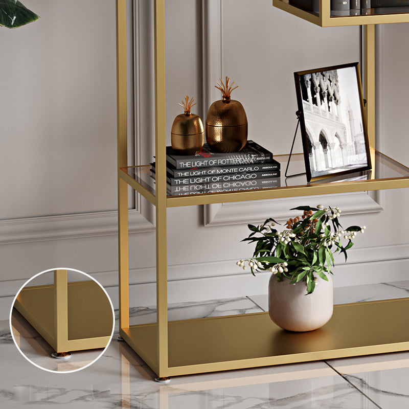 Industrial Open Back Bookshelf with Iron Frame Bookcase for Home Office