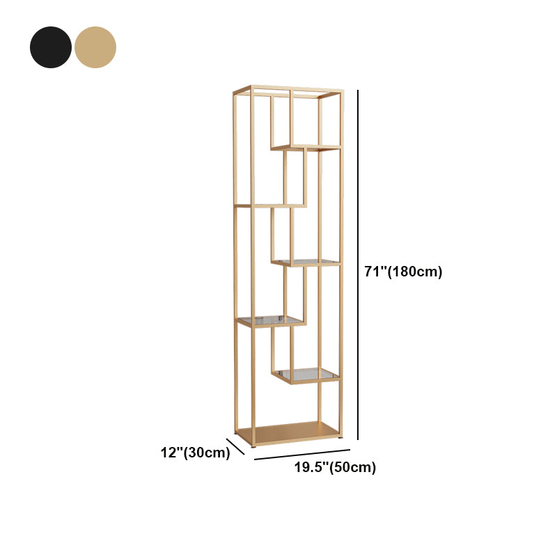 Industrial Open Back Bookshelf with Iron Frame Bookcase for Home Office
