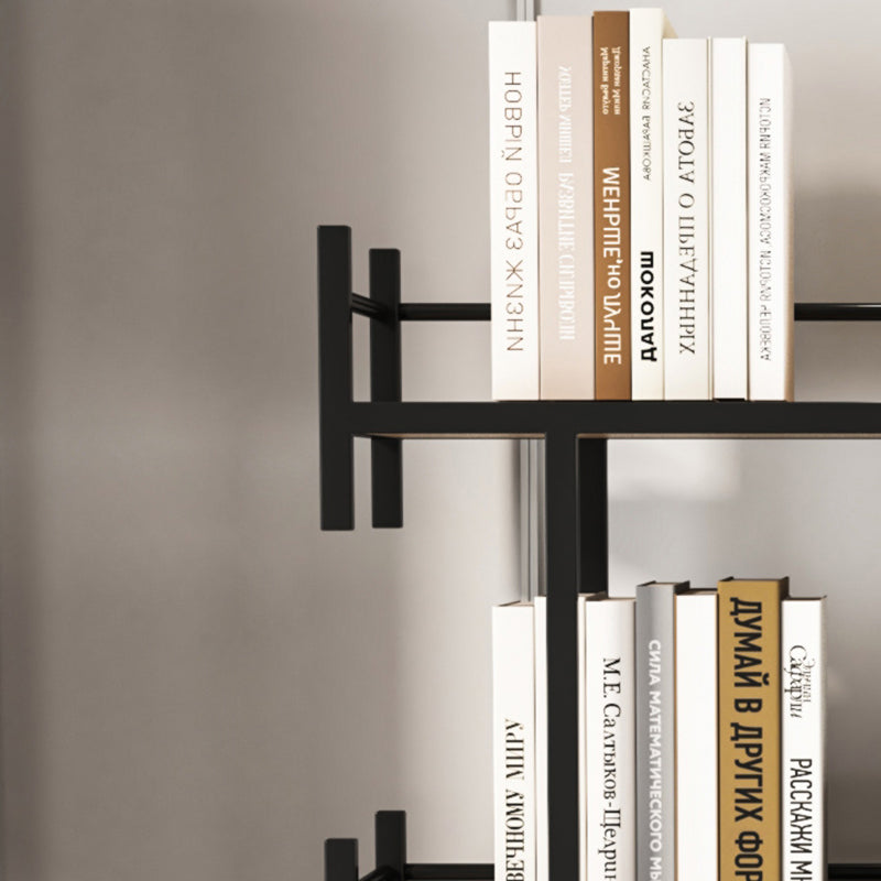 Open Back Metal Bookshelf Scandinavian Style Bookcase for Home Office Study Room