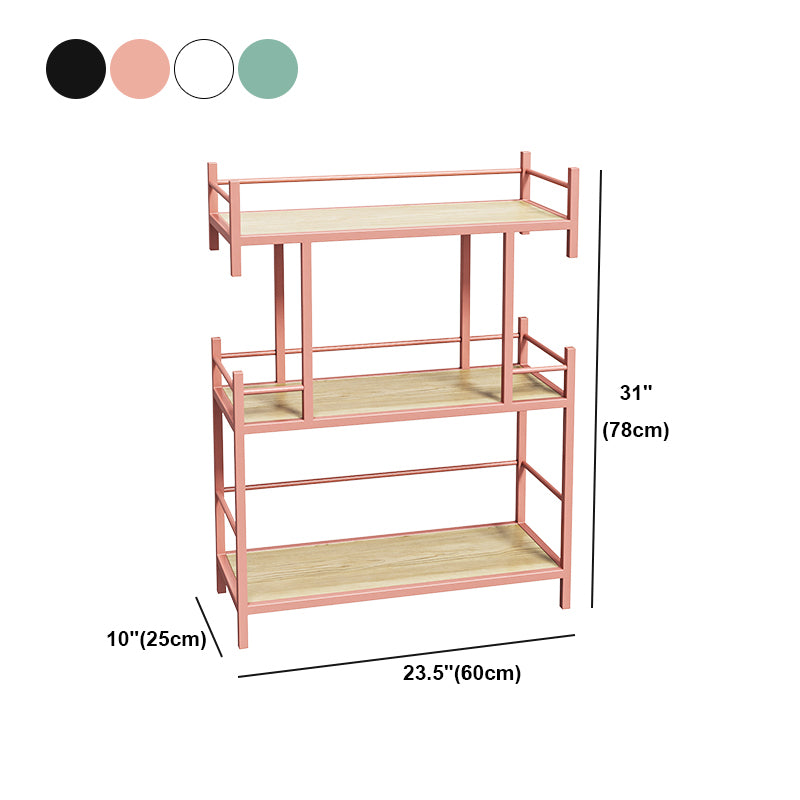 Open Back Metal Bookshelf Scandinavian Style Bookcase for Home Office Study Room
