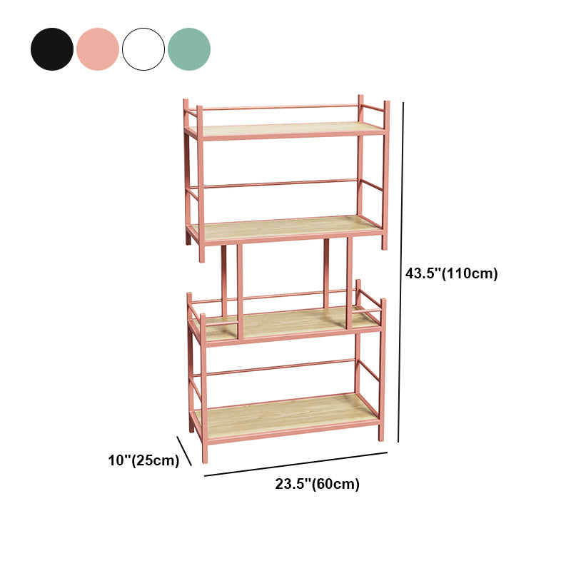 Open Back Metal Bookshelf Scandinavian Style Bookcase for Home Office Study Room