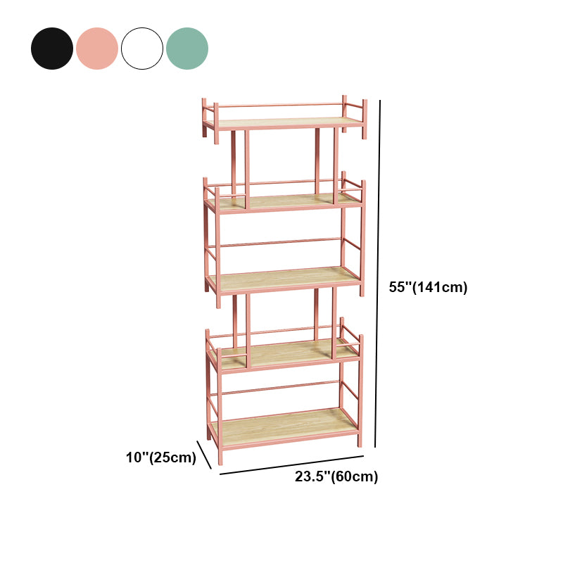 Open Back Metal Bookshelf Scandinavian Style Bookcase for Home Office Study Room