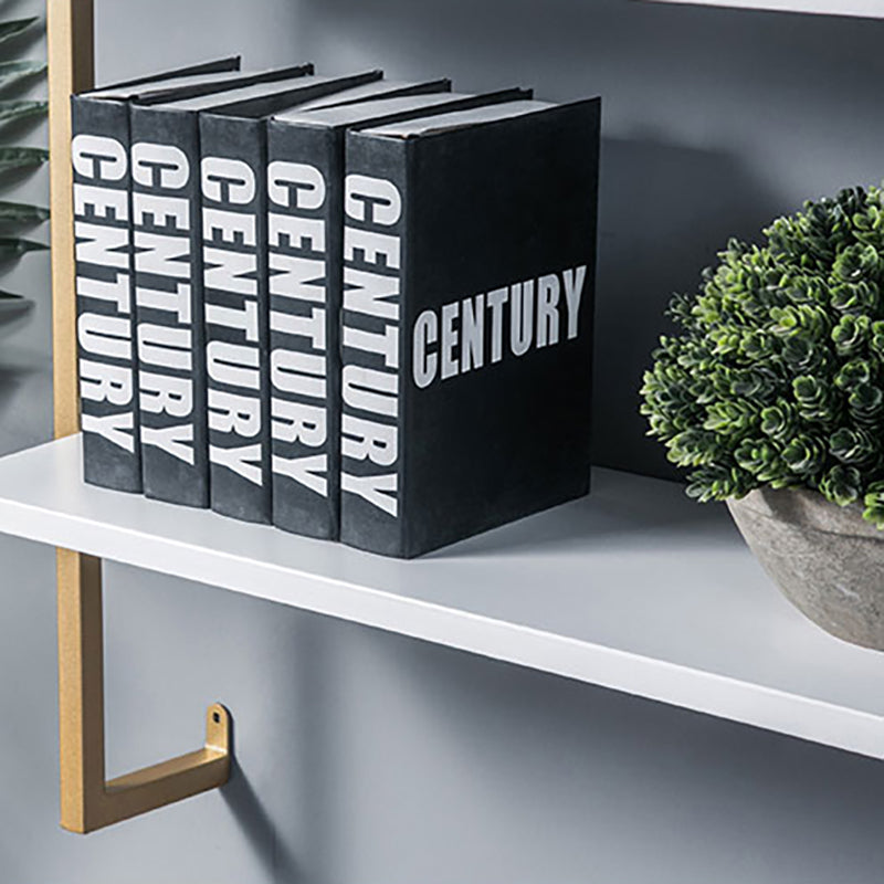 Contemporary Wall Unit Bookcase Metal Frame Pine Wood Shelf Bookshelf