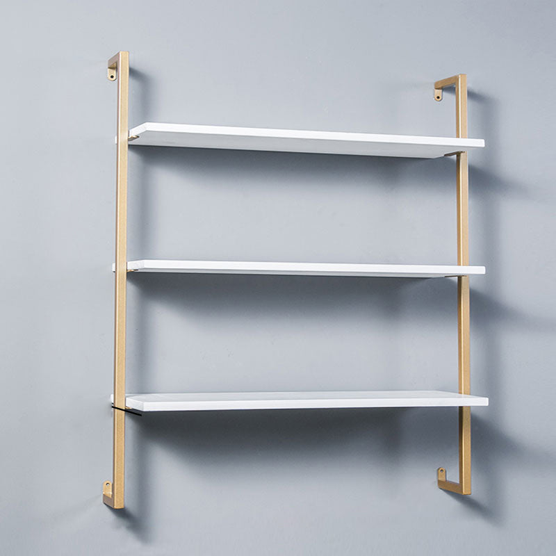 Contemporary Wall Unit Bookcase Metal Frame Pine Wood Shelf Bookshelf
