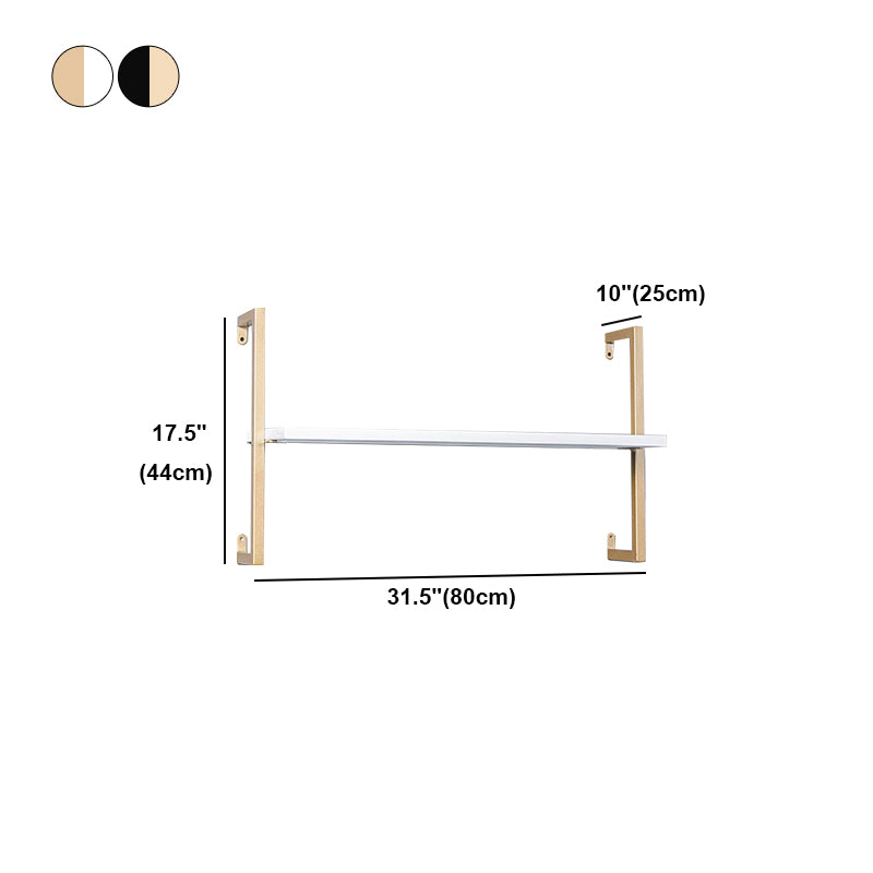 Contemporary Wall Unit Bookcase Metal Frame Pine Wood Shelf Bookshelf