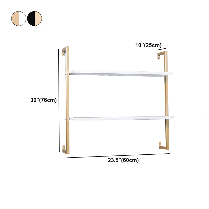 Contemporary Wall Unit Bookcase Metal Frame Pine Wood Shelf Bookshelf