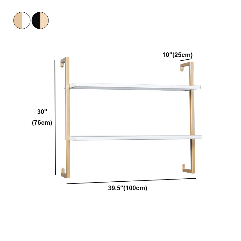 Contemporary Wall Unit Bookcase Metal Frame Pine Wood Shelf Bookshelf