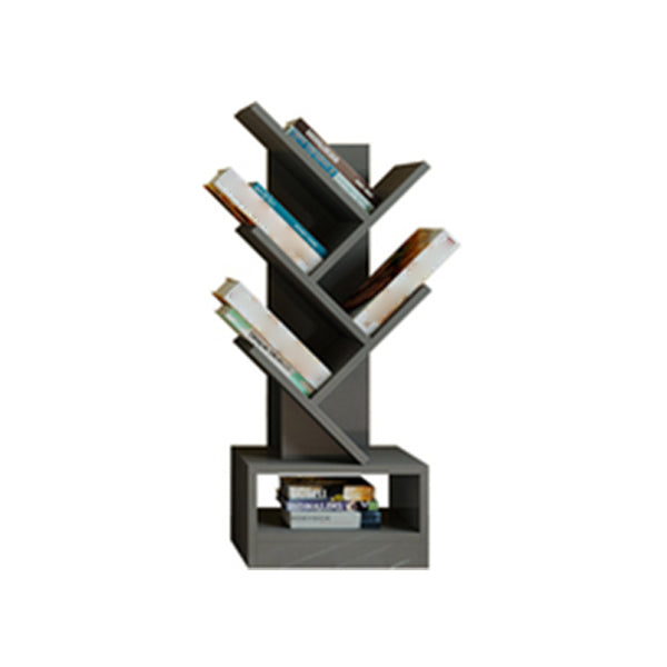 Manufactured Wood Corner Bookshelf Modern Closed Back Vertical Bookcase