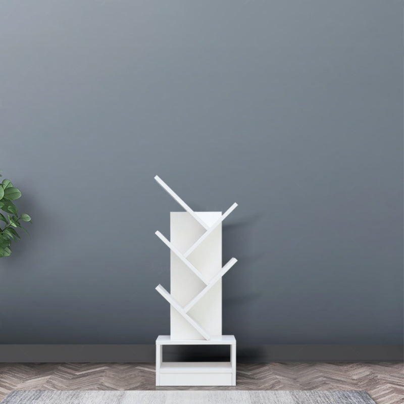 Manufactured Wood Corner Bookshelf Modern Closed Back Vertical Bookcase