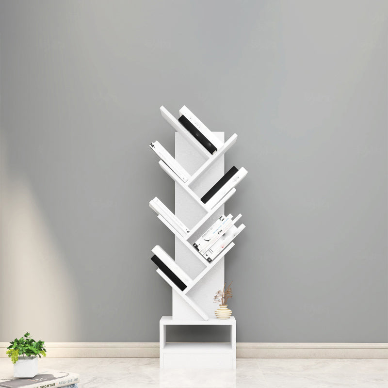 Manufactured Wood Corner Bookshelf Modern Closed Back Vertical Bookcase