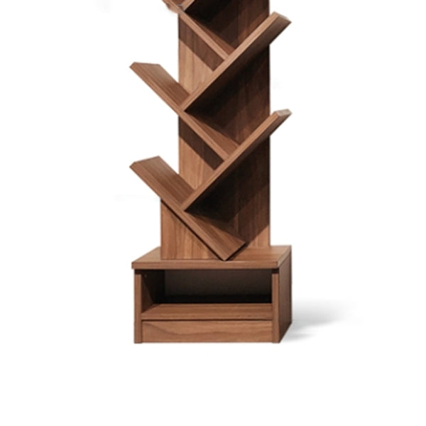 Manufactured Wood Corner Bookshelf Modern Closed Back Vertical Bookcase