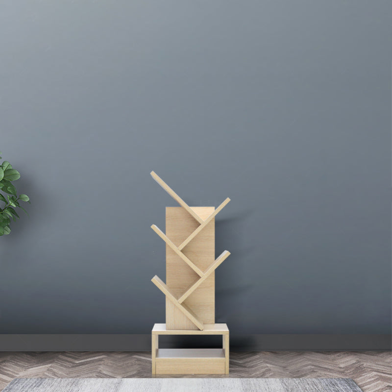 Manufactured Wood Corner Bookshelf Modern Closed Back Vertical Bookcase