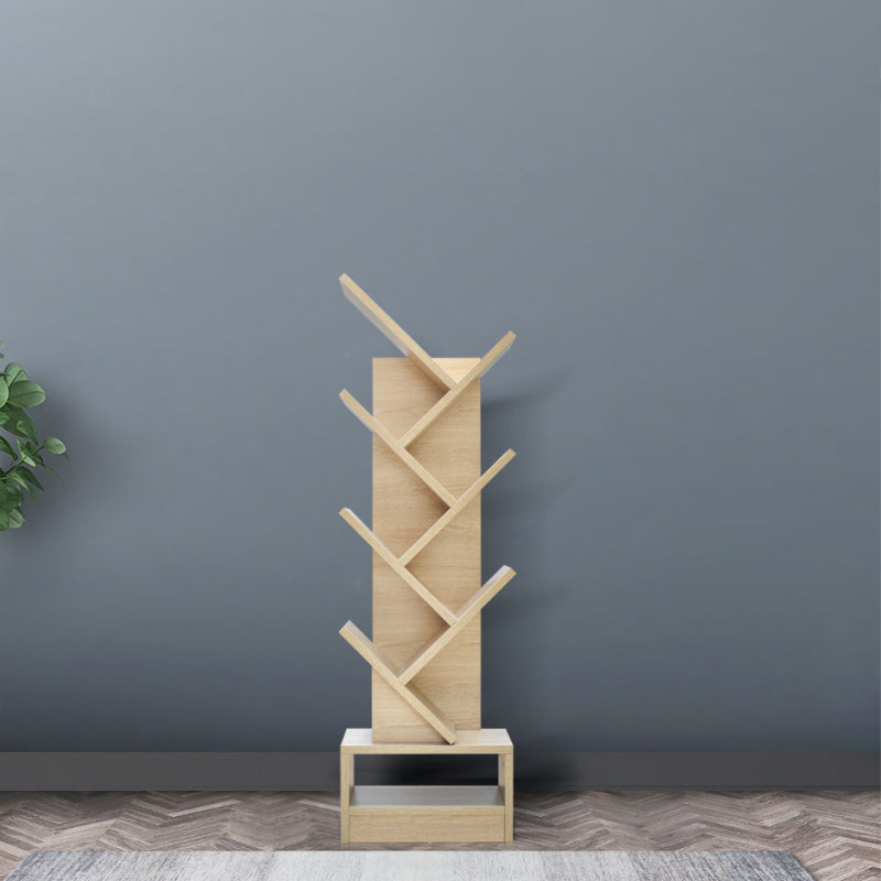 Manufactured Wood Corner Bookshelf Modern Closed Back Vertical Bookcase