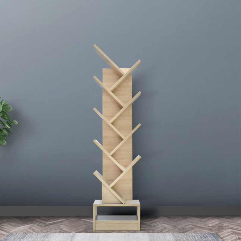 Manufactured Wood Corner Bookshelf Modern Closed Back Vertical Bookcase