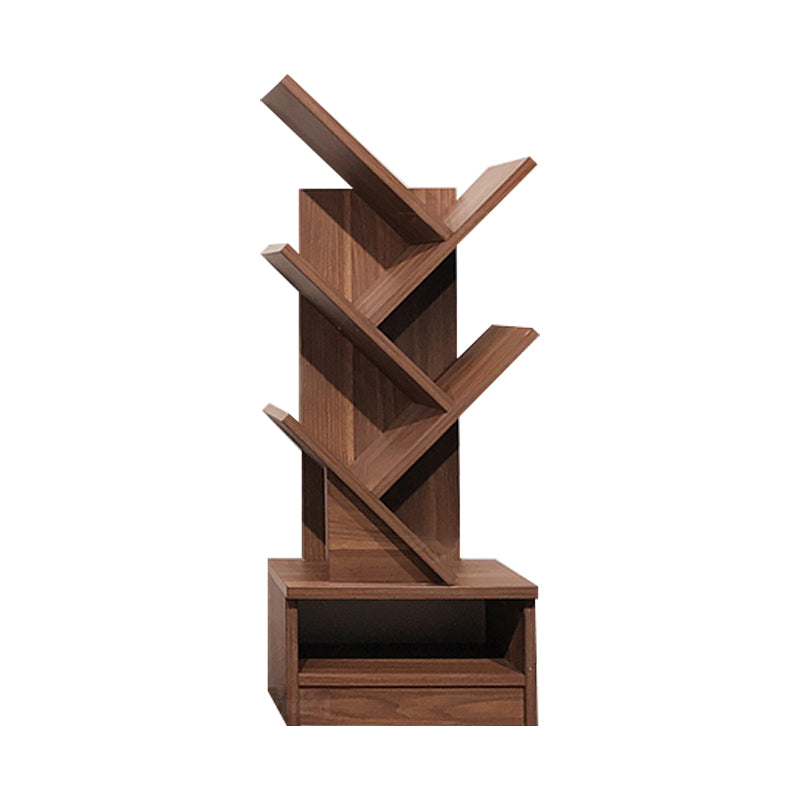 Manufactured Wood Corner Bookshelf Modern Closed Back Vertical Bookcase