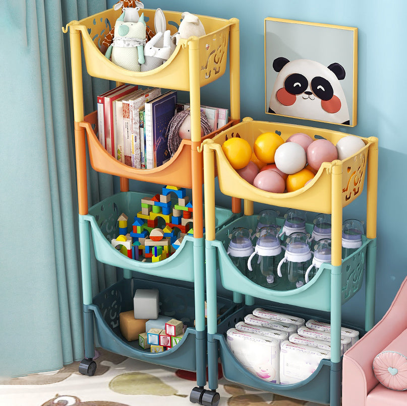 Contemporary Plastic Bookshelf Open Back Vertical Bookcase for Home