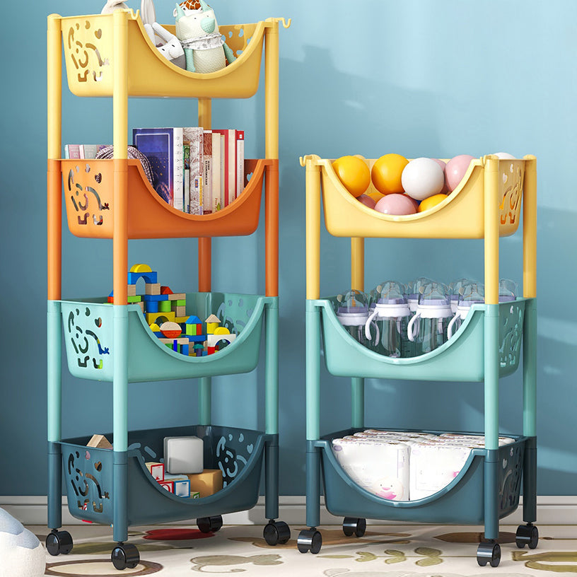 Contemporary Plastic Bookshelf Open Back Vertical Bookcase for Home