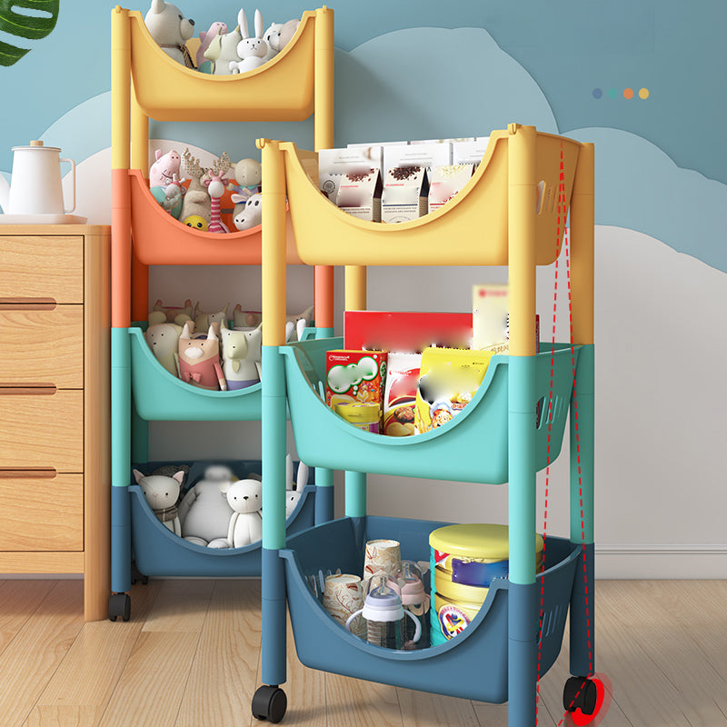 Contemporary Plastic Bookshelf Open Back Vertical Bookcase for Home