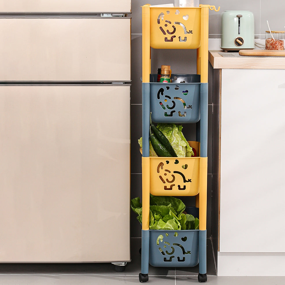 Contemporary Plastic Bookshelf Open Back Vertical Bookcase for Home