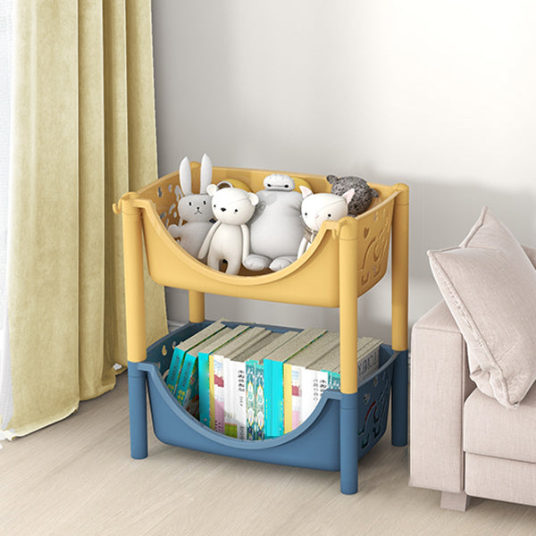 Contemporary Plastic Bookshelf Open Back Vertical Bookcase for Home