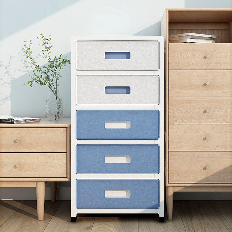 Plastic Bookshelf Contemporary Style Closed Back Bookcase for Office Home Study Room