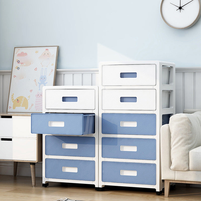 Plastic Bookshelf Contemporary Style Closed Back Bookcase for Office Home Study Room