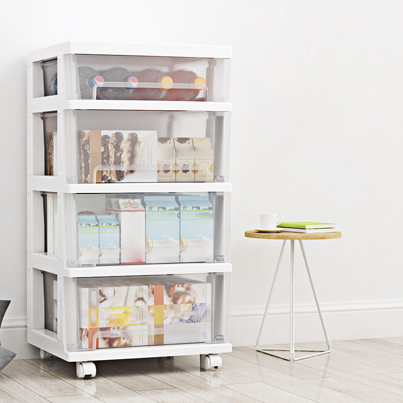 Plastic Bookshelf Contemporary Style Closed Back Bookcase for Office Home Study Room