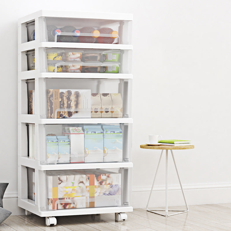 Plastic Bookshelf Contemporary Style Closed Back Bookcase for Office Home Study Room