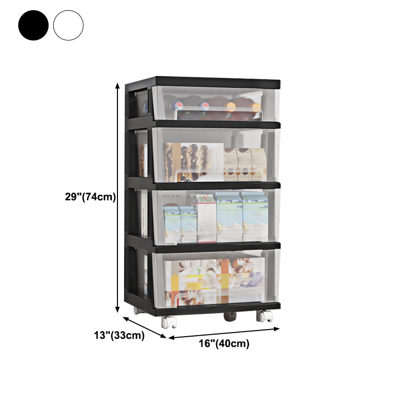 Plastic Bookshelf Contemporary Style Closed Back Bookcase for Office Home Study Room