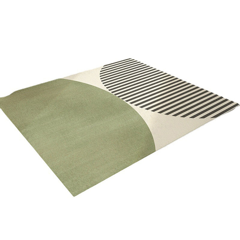 Geometric Pattern Living Room Rug Polyester Washable Area Rug
