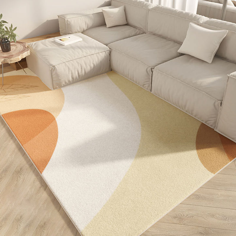 Color Block Living Room Rug Nordic Style Carpet Polyester Washable Area Rug
