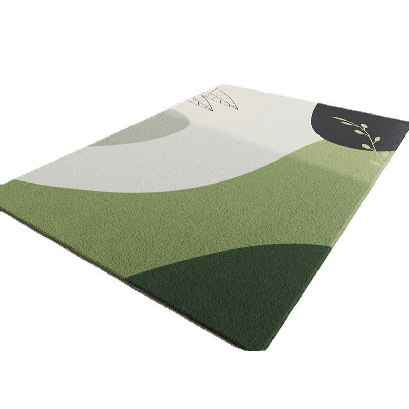 Color Block Living Room Rug Nordic Style Carpet Polyester Washable Area Rug