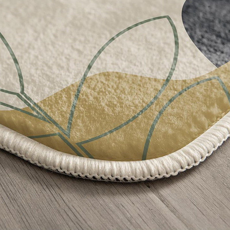 Color Block Living Room Rug Nordic Style Carpet Polyester Washable Area Rug