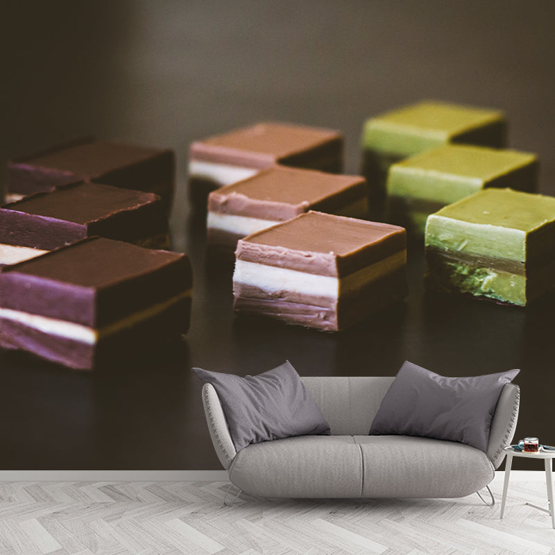 Photography Stain Resistant Mural Wallpaper Dessert Pattern Sleeping Room Wall Mural