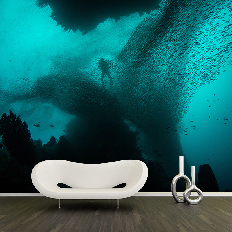 Decorative Wall Mural Wallpaper Underwater Sitting Room Wall Mural