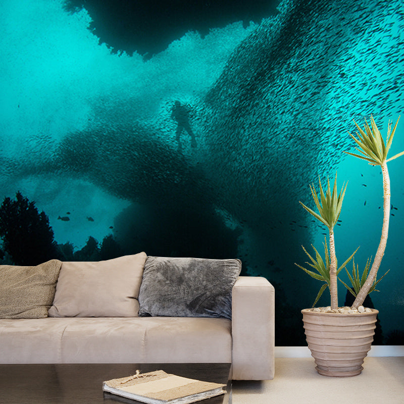 Decorative Wall Mural Wallpaper Underwater Sitting Room Wall Mural