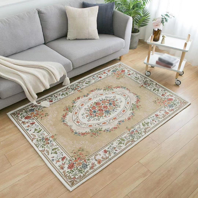 European Ethnic Style Rug Living Room Carpet Polyester Washable Area Rug