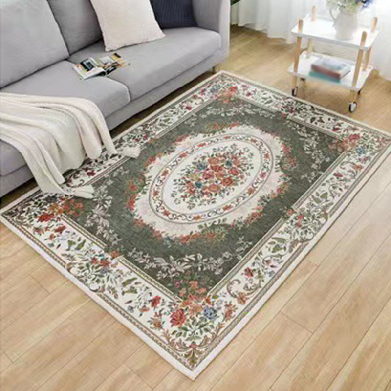 European Ethnic Style Rug Living Room Carpet Polyester Washable Area Rug