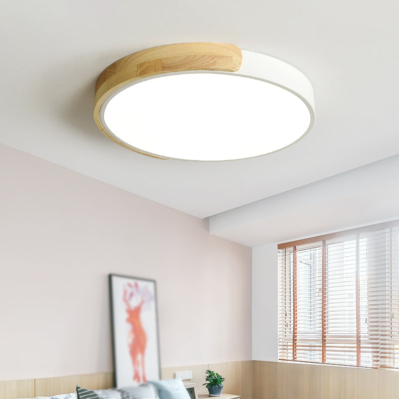 Round Shape LED Ceiling Lamp Macaroon Modern Simple Style Iron 1 Light Flush Mount for Corridor