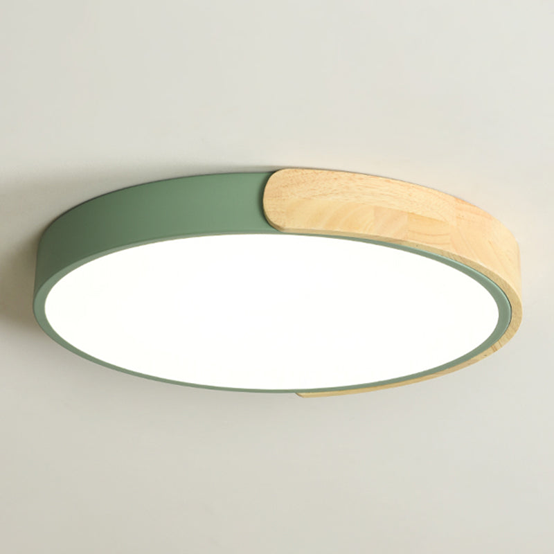 Round Shape LED Ceiling Lamp Macaroon Modern Simple Style Iron 1 Light Flush Mount for Corridor