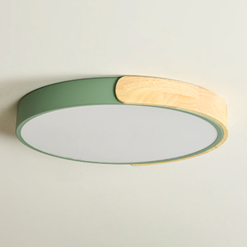 Round Shape LED Ceiling Lamp Macaroon Modern Simple Style Iron 1 Light Flush Mount for Corridor