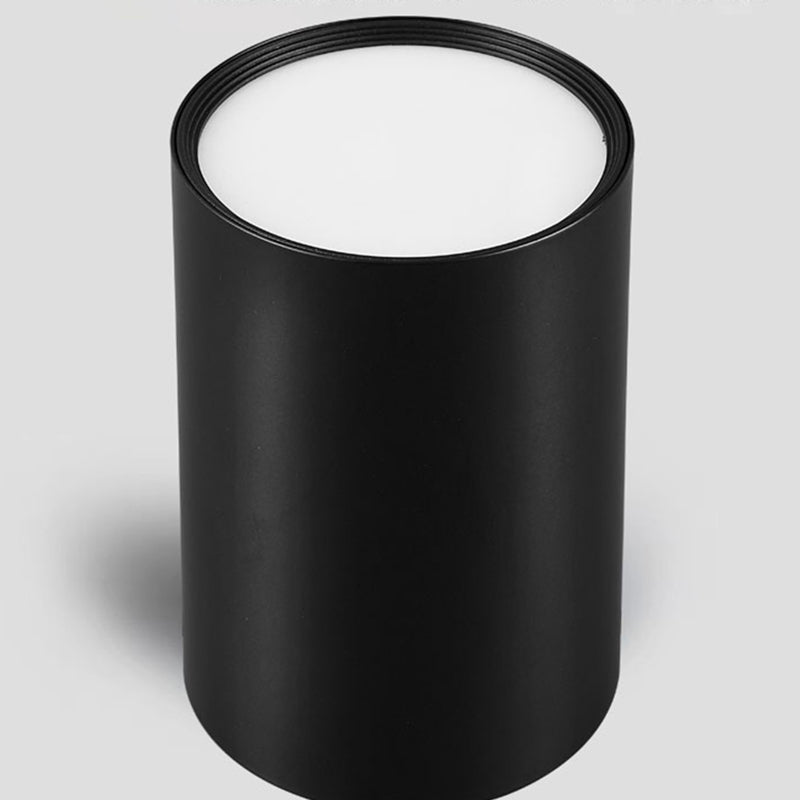 Cylindrical Shape LED Ceiling Lamp Modern Simple Style Aluminium 1 Light Flush Mount for Living Room