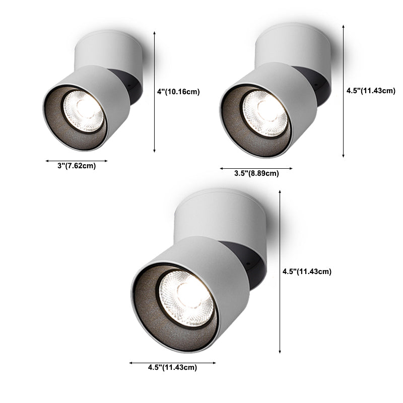 Cylindrical Shape LED Ceiling Lamp Modern Simple Style Aluminium 1 Light Flush Mount for Kitchen