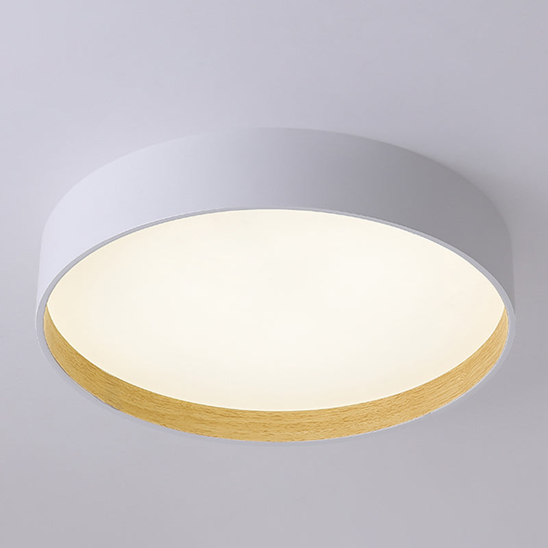Round Shape LED Ceiling Lamp Modern Simple Style Iron 1 Light Flush Mount for Bedroom