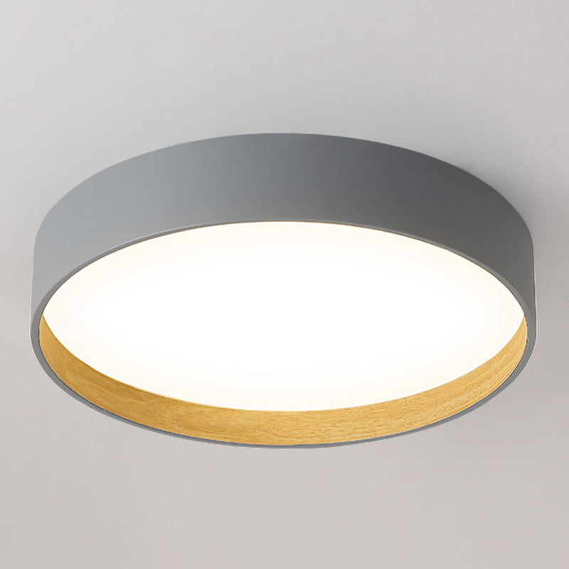 Round Shape LED Ceiling Lamp Modern Simple Style Iron 1 Light Flush Mount for Bedroom