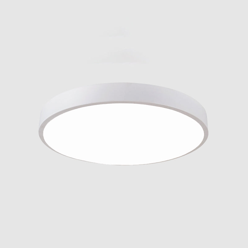 Round Shape LED Ceiling Lamp Macaroon Modern Simple Style Iron 1 Light Flush Mount for Bedroom Study