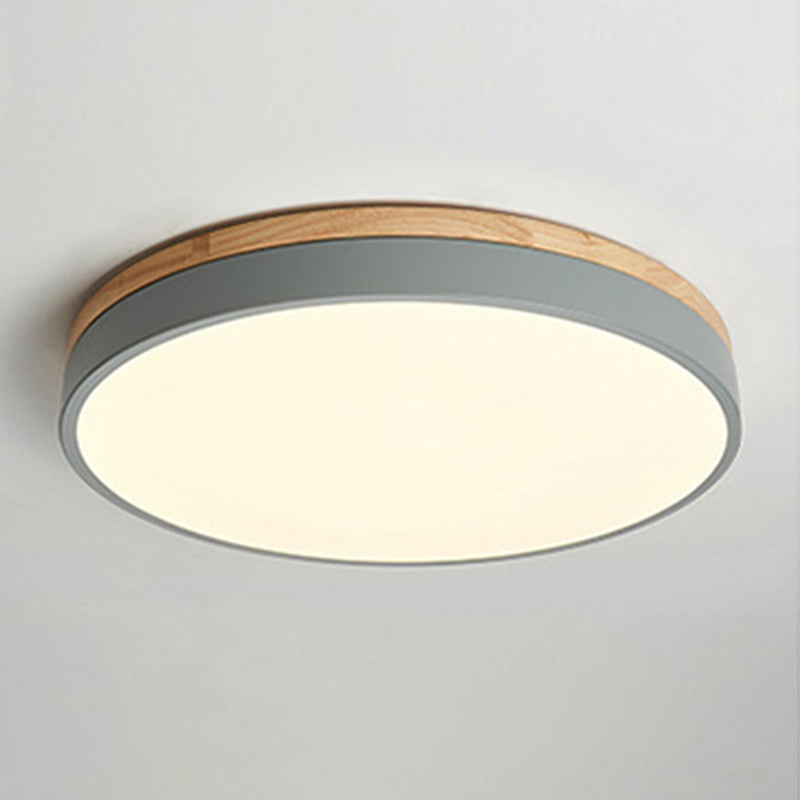 Round Shape LED Ceiling Lamp Macaroon Modern Simple Style Iron 1 Light Flush Mount for Corridor