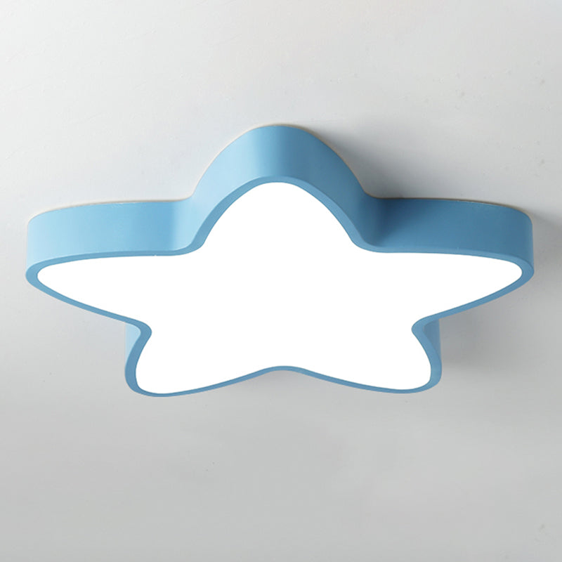 Pentagram Shape LED Ceiling Lamp Macaroon Modern Simple Style Iron 1 Light Flush Mount for Bedroom